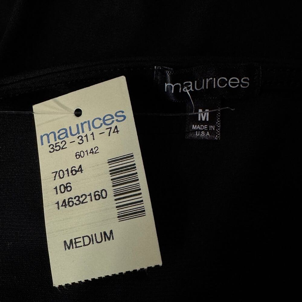 Maurices Medium Top Sleeveless Stretch V-Neck Ruched Front Pullover Black New - Picture 6 of 7